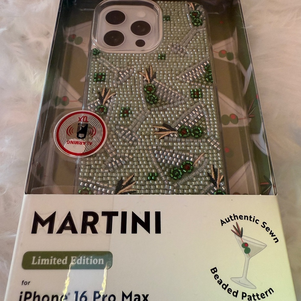 Limited Edition iPhone 16 Pro Max Case -  Beaded Martini Pattern